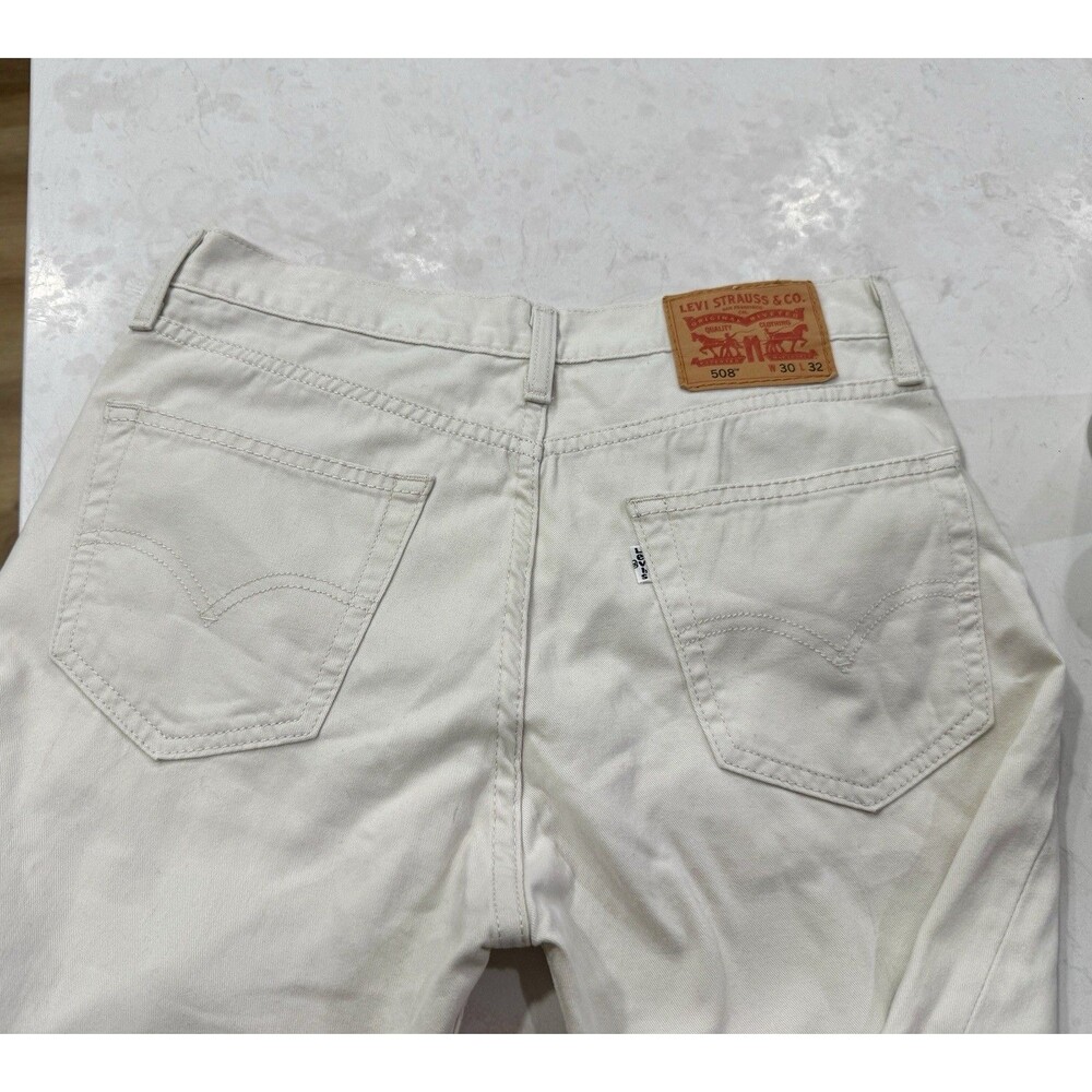 Levi’s 508 Slim Taper Jeans 30x32 White Ecru Discontinued Style Stretch EUC
